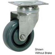 Faultless Stainless Steel Swivel Plate Caster S896-5TB 5" Polyurethane Wheel with Brake