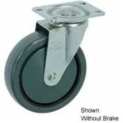 Faultless Swivel Plate Caster 1498-4RB 4" Polyurethane Wheel with Brake