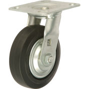 Global Industrial™ Heavy Duty Swivel Plate Caster 5" Mold-on Rubber Wheel 350 lb. Capacité