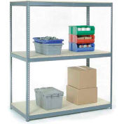 Global Industrial 3 Shelf, Wide Boltless Shelving, 72"W x 24"D x 96"H, Wood Deck, USA