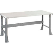 Global Industrial 72 x 36 x 34 Fixed Height Workbench Flared Leg - Laminate Square Edge Gray