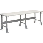 Global Industrial 96 x 30 x 34 Fixed Height Workbench Flared Leg - Laminate Square Edge Gray