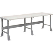 Global Industrial 96 x 36 x 34 Fixed Height Workbench Flared Leg - Laminate Square Edge Gray