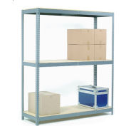 Global Industrial™ Wide Span Rack 48Wx36Dx84H, 3 Shelves Wood Deck 1200 Lb Cap. Per Level, Gray
