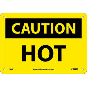 Safety Signs - Caution Hot - Rigid Plastic 7"H X 10"W