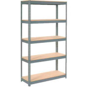 Global Industrial™ Extra Heavy Duty Shelving 48"W x 18"D x 96"H With 5 Shelves, Wood Deck, Gry