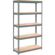 Global Industrial Extra Heavy Duty Shelving 48"W x 24"D x 84"H With 5 Shelves, Wood Deck, Gry