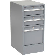 Global Industrial™ Piédestal en acier W / 3 tiroirs, 15-3/4 « L x 20 « P, Gris