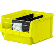 Quantum Plastic Magnum Stacking Bin, 12"W x 20"D x 8"H, Yellow - Pkg Qty 6