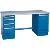 Global Industrial 60 x 30 Plastic Square Edge 4 Drawer & Cabinet Workbench