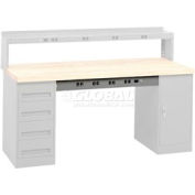 Distributeur d’alimentation électrique tablier avec 8 prises, 115V - 72" bancs uniquement