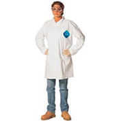 Disposable Lab Coat - 2 Pocket - Open Collar - Snap Front, M, Case Of 30