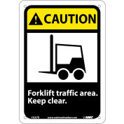 Graphic Signs - Caution Forklift Traffic Area - Plastic 7"W X 10"H