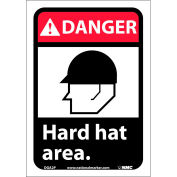 Panneaux graphiques - Zone de danger un casque - Vinyle 7" W X 10" H