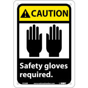 Panneaux graphiques - « Caution Safety Gloves Required » - Plastique, 7 po l x 10 po H