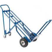 Global Industrial Steel 3-In-1 Convertible Hand Truck With Pneumatic Wheels, 600 Lb. Cap.
