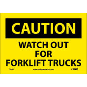 Safety Signs - Caution Watch Out Forklift Trucks - Vinyl 7"H X 10"W