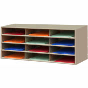 12 compartiment trieur de littérature - 14" H Tan d’acier