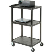 Chariot en plastique pour matériel audiovisuel et instruments Global Industrial, plastique, 24 x 18 x 42, trois tablettes, capacité de 250 lb