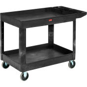 Rubbermaid® Plastic Tray Top Utility Cart, 2 Shelf, 54"Lx25"W, 5 » Casters, Black