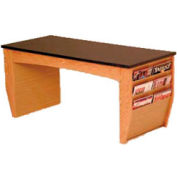 Wooden Mallet Coffee Table With Magazine Rack - 46-1/2" -  Medium Oak