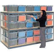 Record Storage Rack 96"W x 24"D x 84"H With Polyethylene File Boxes - Gray