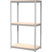 Global Industrial Expandable Starter Rack 48x18x84 3 Level Wood Deck 1500 lb. Cap Per Deck GRY