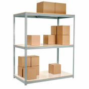 Global Industrial™ Wide Span Rack 60Wx36Dx60H, 3 Shelves Laminé Deck 1200 Lb Per Level, Gris