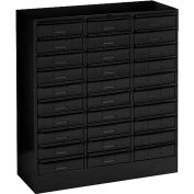 Armoire à tiroirs Tennsco 3085-BLK - 30 Tiroirs Taille légale, 30-5/8"L x 14-5/8"P x 33-7/16"H, Noir