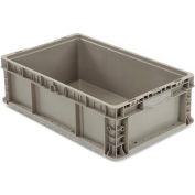 Global Industrial Stackable Straight Wall Container, Solid, 24"Lx15"Wx9-1/2"H, Gray