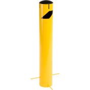 Global Industrial™ Steel Bollard W/Removable Plastic Cap & Chain Slots For Underground 5.5x36
