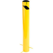 Global Industrial Steel Bollard W/Removable Plastic Cap & Chain Slots For Underground 5.5x42