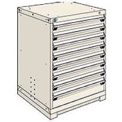 Cabinet de tiroir de stockage modulaire de Rousseau 30 x 27 x 40, 8 tiroirs (2 tailles) w/o diviseur, w/Lock, Beige