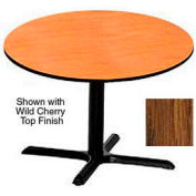Premier Hospitality Round Restaurant Table - 36 Inch - Table Medium Oak