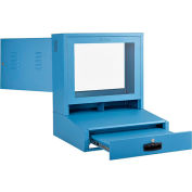 Global Industrial™ Countertop LCD Computer Cabinet, Bleu