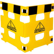 Folding Plastic Barricade Set Of 3 Panels Open 111"L X 36"H X 1-1/4" Thick