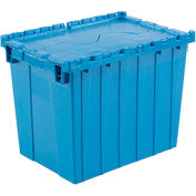 Global Industrial™ Plastic Attached Lid Shipping - Conteneur de stockage 21-7/8x15-1/4x17-1/4 Bleu