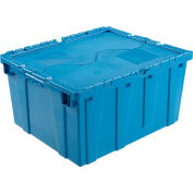 Global Industrial™ Plastic Attached Lid Shipping - Conteneur de stockage 23-3/4x19-1/4x12-1/2 Bleu