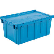 Global Industrial™ Plastic Attached Lid Shipping and Storage Container 27-3/16x16-5/8x12-1/2 BL