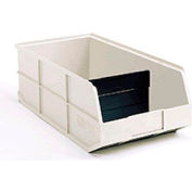 AkroBins® 1800 Series 30348 - Stackable Shelf Bin 8-1/4"W x 20-1/2"D x 7"H Beige w/One Divider - Pkg Qty 6