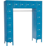 Global Industrial Paramount® 16 Person Locker, 12"Wx18"Dx12"H, Blue, Unassembled