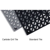 Durable Corporation Cushion Tile Modular Drainage Carbide Grit Tile 1' X 1' Noir 36/Case