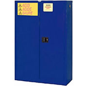 Global Industrial Acid Corrosive Cabinet, Self Close Double Door 45 Gallon, 43"W x 18"D x 65"H