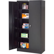 Global Industrial Steel Storage Cabinet Recessed Handle 36"W x 18"D x 72"H Black Easy Assembly