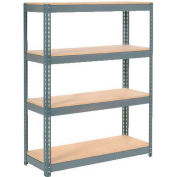 Global Industrial 4 Shelf, Extra HD Boltless Shelving, Démarreur, 48"L x 18"P x 72"H, Terrasse en bois, États-Unis