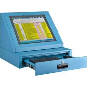 Global Industrial™ Countertop LCD Console Armoire d’ordinateur, Bleu