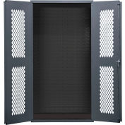 ® Armoire Durham HD, porte grillagée en métal déployé, calibre 14, 36 po L x 18 po P x 84 po H, entièrement soudée, gris