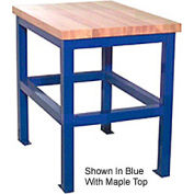 Stand d’atelier standard de rite bâti, bord carré du bloc de boucherie en érable, 18"L x 24"P x 30"H, bleu