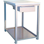 Tiroir en rite construit, étagère, bord carré supérieur de la boutique, 18"L x 24"P x 36"H, bleu