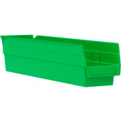 Akro-Mils Plastic Nesting Storage Shelf Bin 30128 - 4-1/8"W x 17-7/8"D x 4"H Vert, qté par paquet : 12